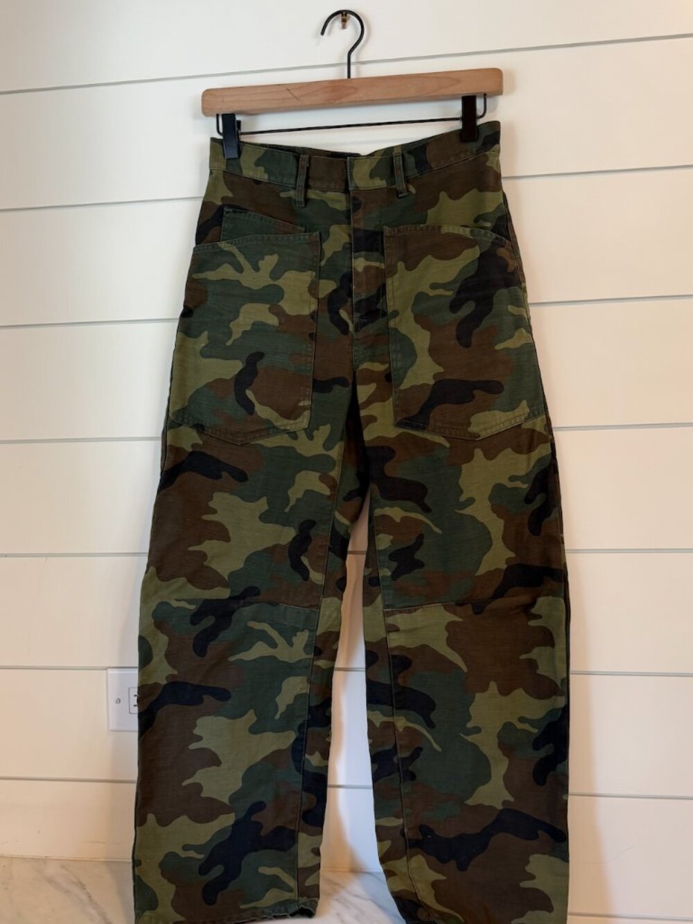 Nili Lotan Camouflage Cropped Utility Pants - Olive/Forest/Black